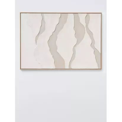 John Lewis 'Cloud' Textured Framed Canvas, 100 x 70cm, Beige Beige | 70 x 100 x 3.5cm