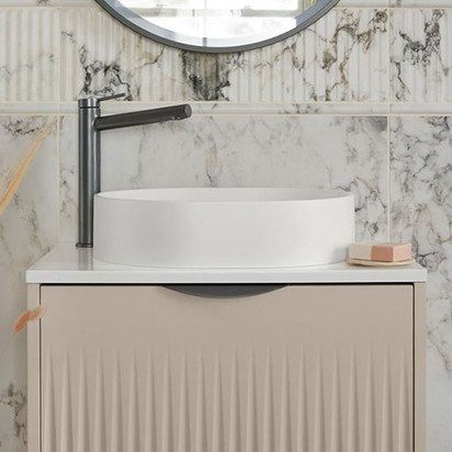Vado Safari Round Smooth Countertop Basin - Arctic White