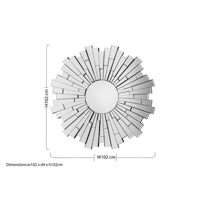 Vioufield Sunburst Round Wall Mirror