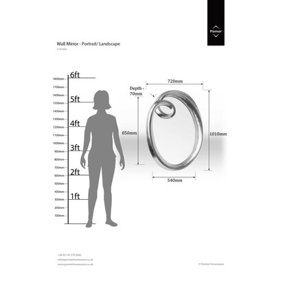 Zenya Swirl Design Silver Wall Mirror
