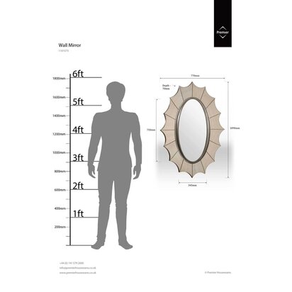 Lexina Gold Finish Frame Wall Mirror