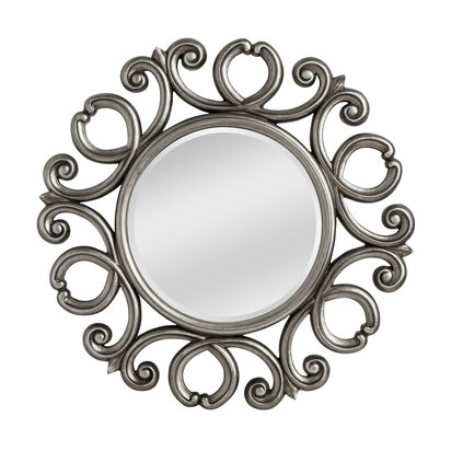 Valawod Silver Finish Frame Round Wall Mirror