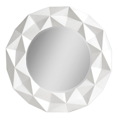 Stockholm White High Gloss Round Wall Mirror