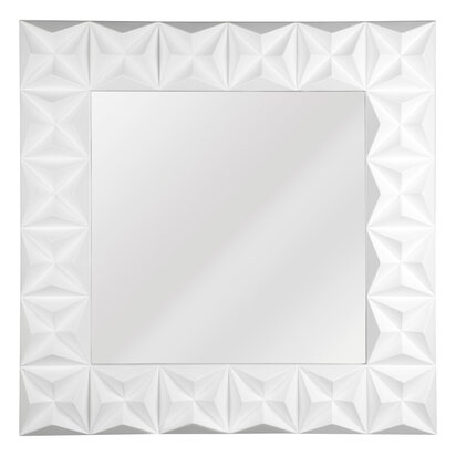 Stockholm 3D Effect Wall Mirror with White High Gloss Finish