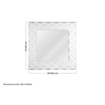 Stockholm 3D Effect Wall Mirror with White High Gloss Finish
