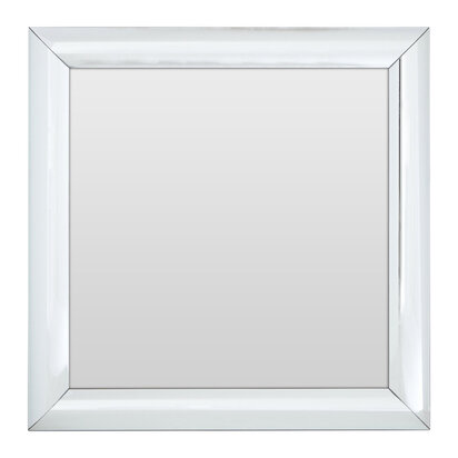 Petillo Thick Silver Frame Small Square Wall Mirror