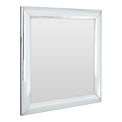 Petillo Thick Silver Frame Small Square Wall Mirror