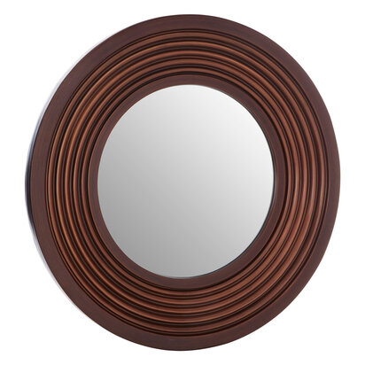 Cocoa Concentric Frame Round Wall Mirror