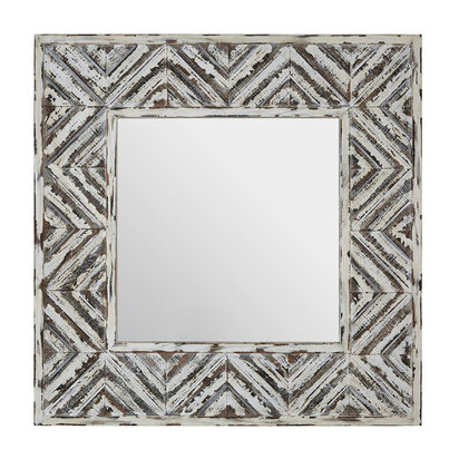 Grevia Rustic Chevron Wall Mirror