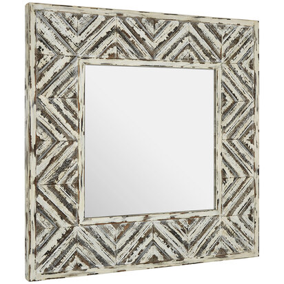 Grevia Rustic Chevron Wall Mirror
