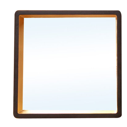 Trosa Large Black Wall Mirror with Gold Edge