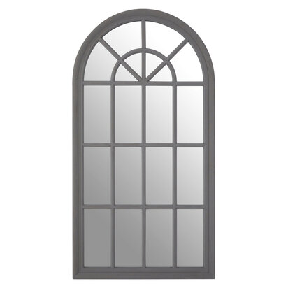 Hawthorne Antique Grey Arched Window Wall Mirror