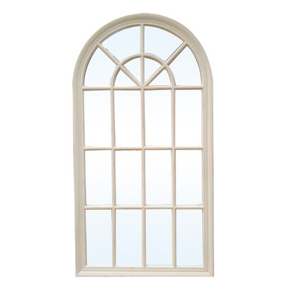 Hawthorne Antique Grey Arched Window Wall Mirror