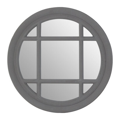 Hawthorne Antique Grey Round Wall Mirror