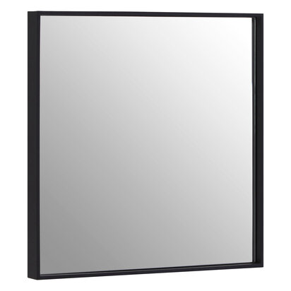 Matt Black Small Square Wall Mirror