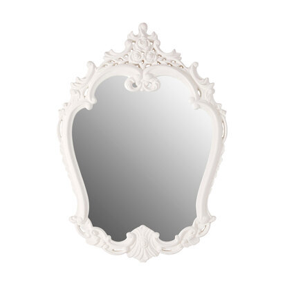 Locatelli Antique White Rose Crest Wall Mirror