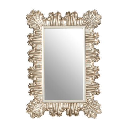 Sinarge Champagne Finish Clamshell Design Wall Mirror