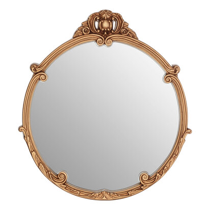 Bristead Gold Finish Round Acanthus Leaf Wall Mirror
