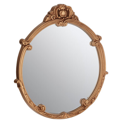 Bristead Gold Finish Round Acanthus Leaf Wall Mirror