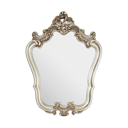 Adelere Champagne Finish Rose Crest Wall Mirror