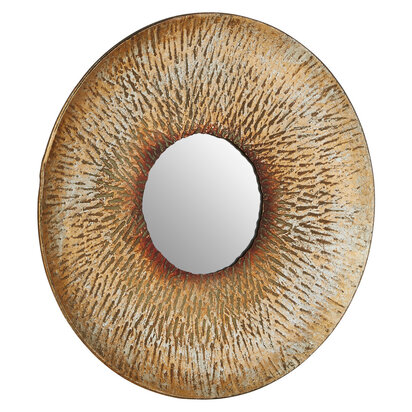 Faiza Gold Small Textured Wall Mirror