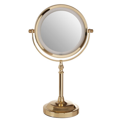 Cassini Gold Colour Iron LED Table Mirror