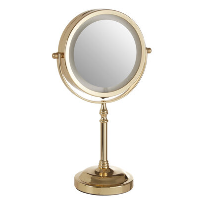 Cassini Gold Colour Iron LED Table Mirror