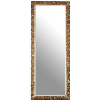 Zelma Champagne Finish Ridged Wall Mirror