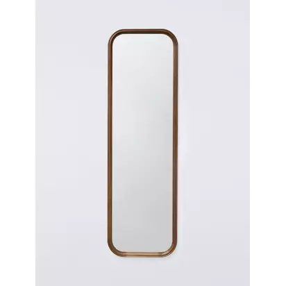 John Lewis Farmhouse Full-Length Rectangular Wood Frame Wall Mirror, 160 x 50cm, Walnut Black Walnut | H2.70 x W50 x D160cm