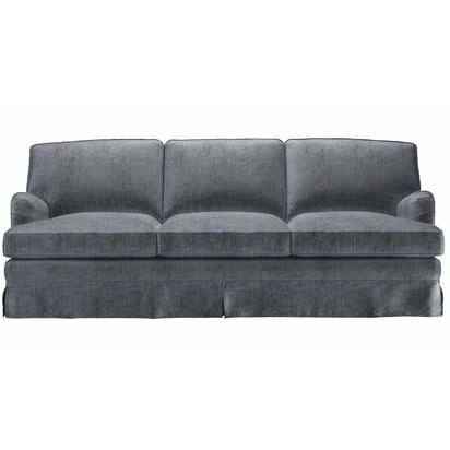 Bluebell Skirted Cover 4 Seat Sofa in Whale Song Aquaclean Linen Look