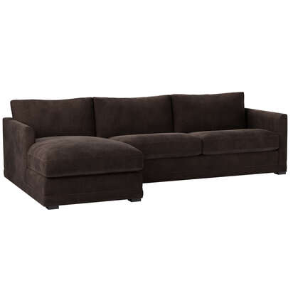 Aissa Large LHF Chaise Sofa in Bitter Chocolate Aquaclean Clever Canvas