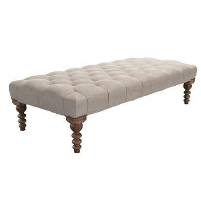 Valentin Large Rectangular Footstool in Sea Salt Aquaclean Linen Look