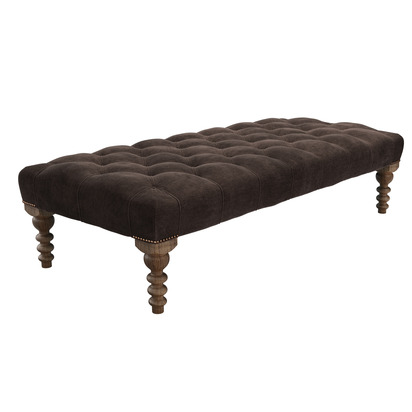 Valentin Large Rectangular Footstool in Bitter Chocolate Aquaclean Clever Canvas