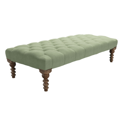 Valentin Large Rectangular Footstool in Sprig Linen