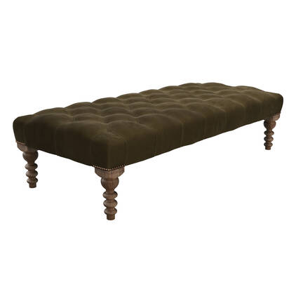 Valentin Large Rectangular Footstool in Caper Smart Velvet
