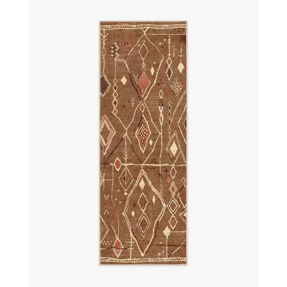 Saguaro Trail Caramel & Cream Flatwoven Rug - 75 x 215 cm - Rug + Pad System