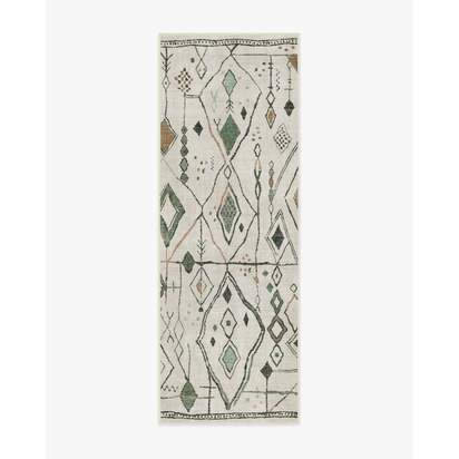 Saguaro Trail Cream & Sage Flatwoven Rug - 75 x 215 cm - Rug + Pad System