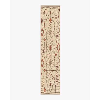 Saguaro Trail Ivory & Rust Flatwoven Rug - 75 x 365 cm - Rug + Pad System