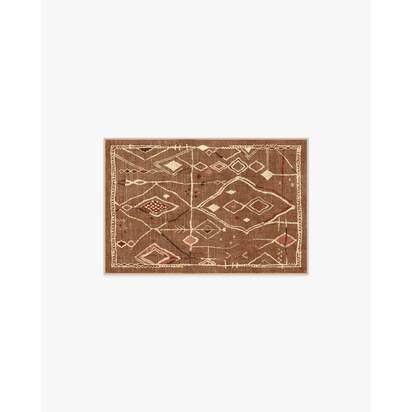 Saguaro Trail Caramel & Cream Flatwoven Rug - 60 x 90 cm - Rug + Cushioned Pad System