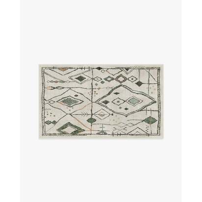 Saguaro Trail Cream & Sage Flatwoven Rug - 90 x 150 cm - Rug + Cushioned Pad System