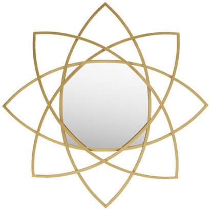Farran Gold Finish Geometric Wall Mirror