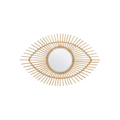 Mataram Natural Rattan Eye Shape Wall Mirror