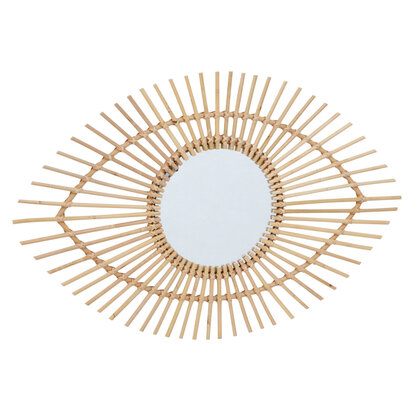 Mataram Natural Rattan Eye Shape Wall Mirror