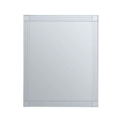 Sana Small Rectangular Wall Mirror with Linear Detail