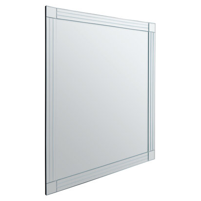 Sana Small Rectangular Wall Mirror with Linear Detail