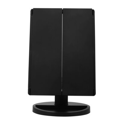 Cassini Tri Fold Black LED Table Mirror