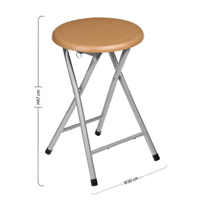Hinata Folding Stool with Wood Veneer Seat