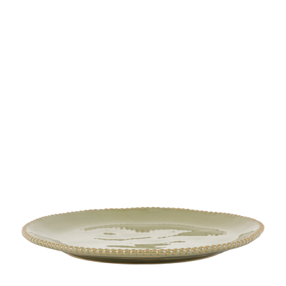Organic Beaded Dinner Plate Olive (4pk)