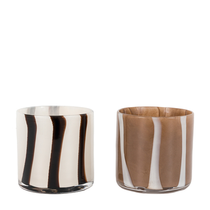Studio Candy Tealight Holder White&Grey (2pk)