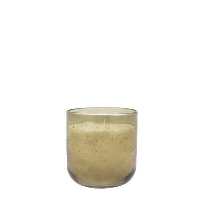Studio Filled Glass Candle Small Green S'wood & C'wood  - Small